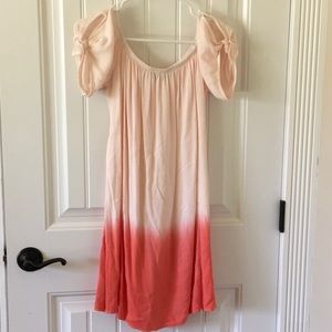 Pink and peach cold shoulder mini dress, NWOT